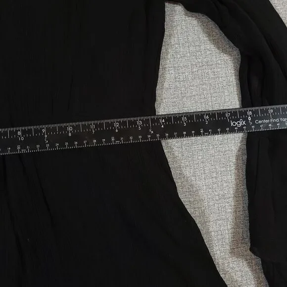 Philosophy Black Whimsigoth Dress 2 Sharkbite Hem Gauzy Ruffle Sleeve Witchy - Picture 14 of 16